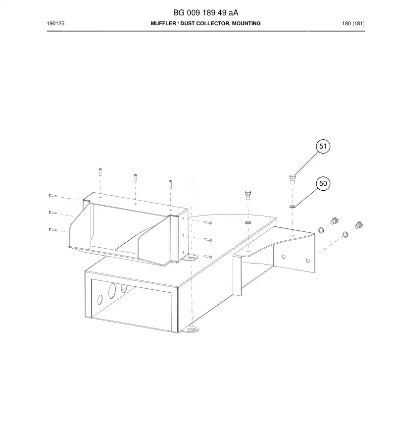 BG00918949a BG 009 189 49a Muffler - Sandvik Technical Drawing