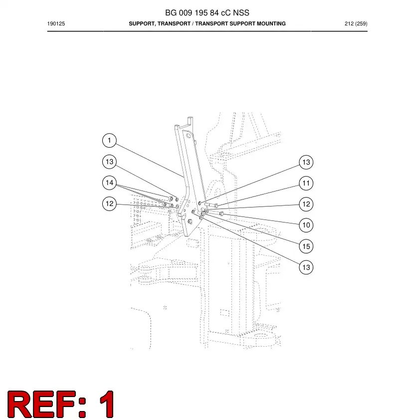 BG00919562c BG 009 195 62c Support, Transport - Sandvik Technical Drawing