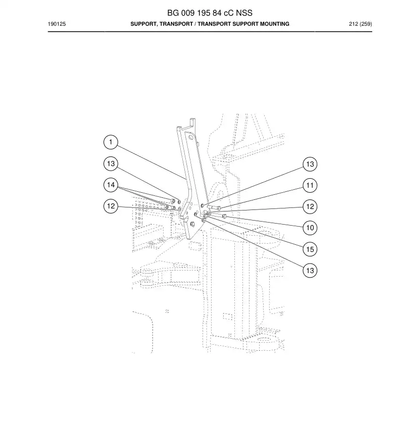 BG00919584d BG 009 195 84d Support, Transport - Sandvik Technical Drawing