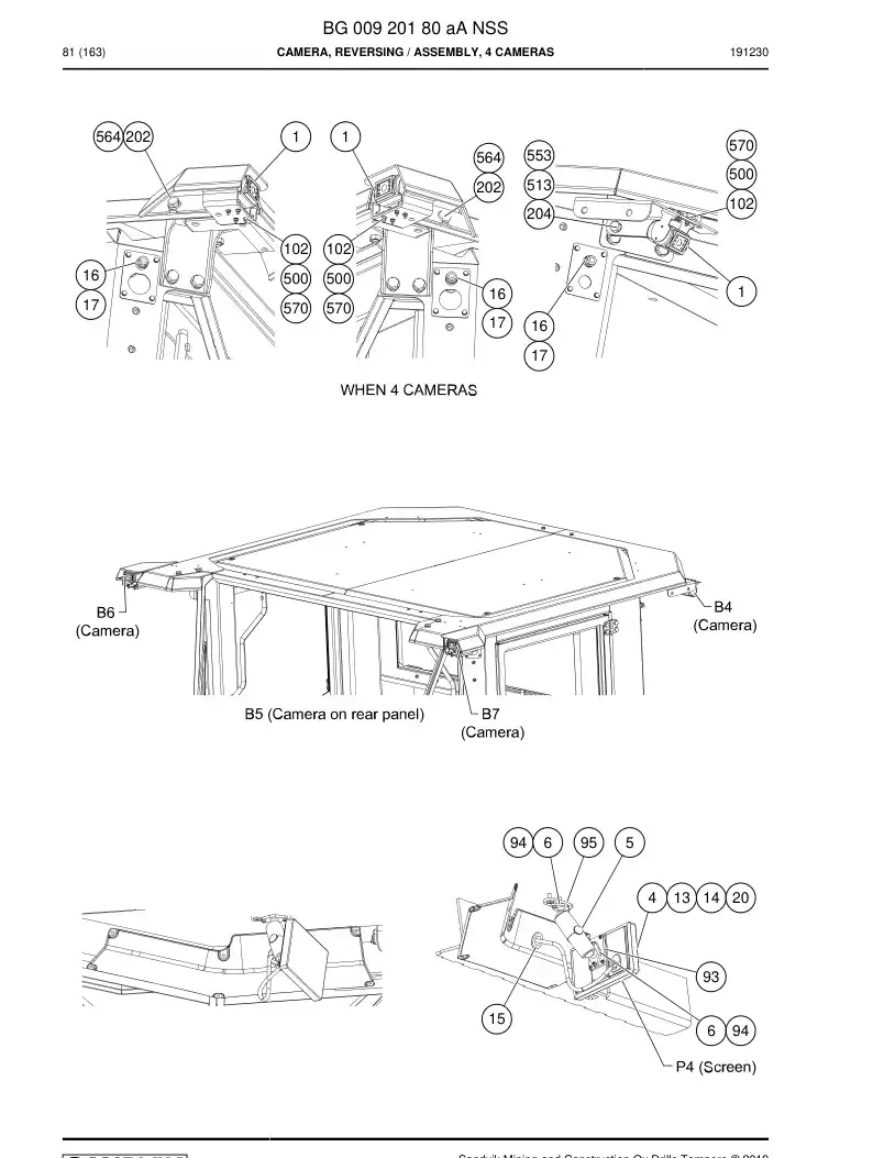 BG00920180a BG 009 201 80a Camera, Reversing - Sandvik Technical Drawing