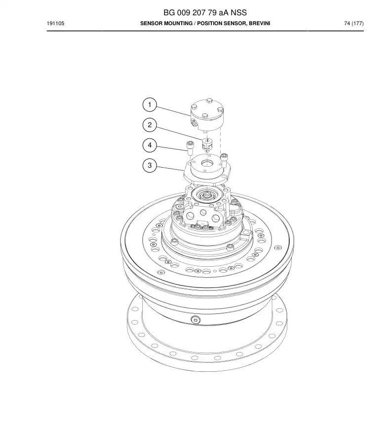 BG00920779a BG 009 207 79a Sensor Mounting - Sandvik Technical Drawing