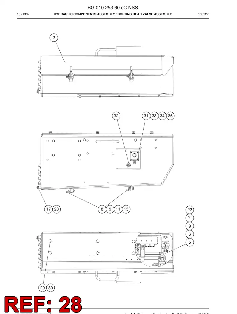 BG00920838b BG 009 208 38b Valve, Check - Sandvik Technical Drawing