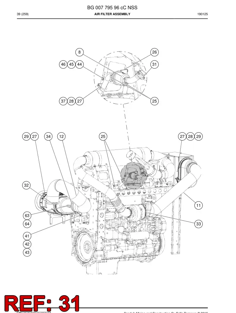 BG00922853a BG 009 228 53a Clamp, Pipe - Sandvik Technical Drawing