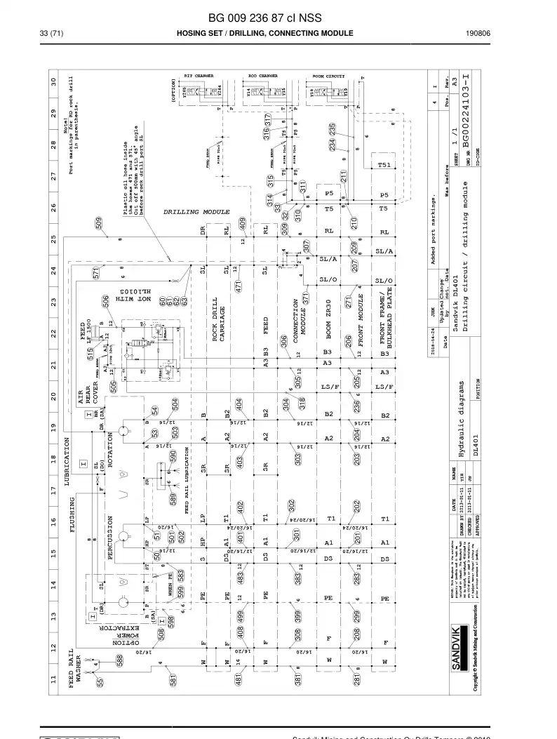BG00923687c BG 009 236 87c Hosing Set - Sandvik Technical Drawing