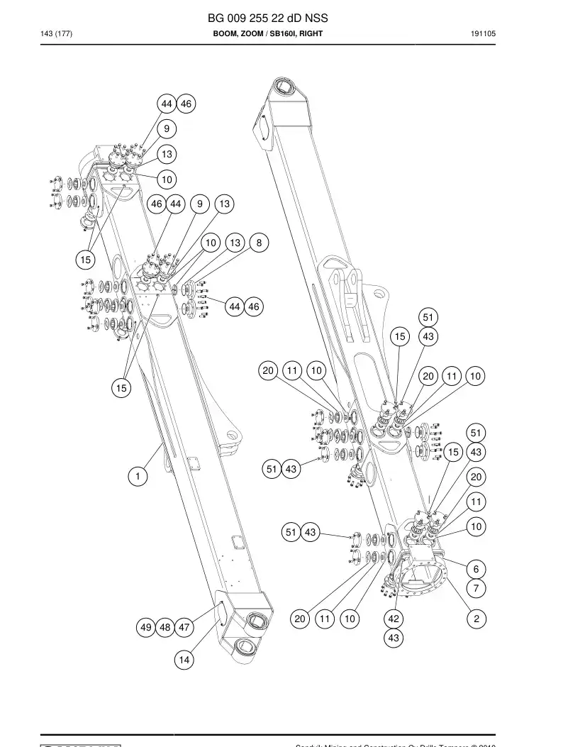 BG00925522d BG 009 255 22d Boom, Zoom - Sandvik Technical Drawing