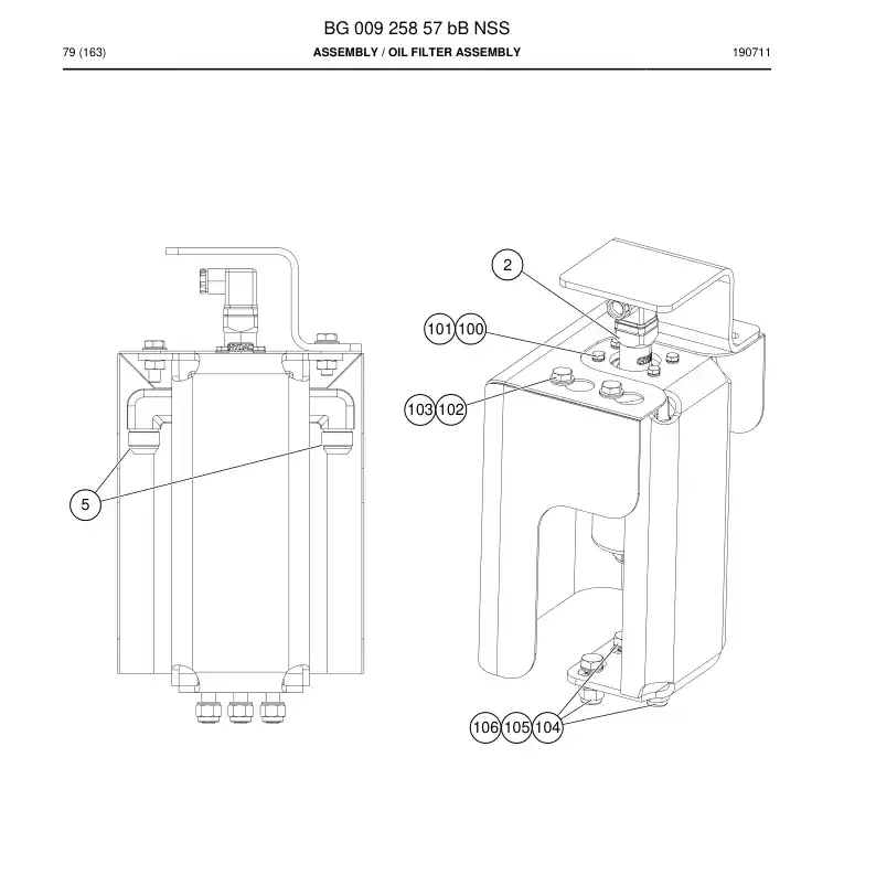 BG00925857b BG 009 258 57b Assembly - Sandvik Technical Drawing