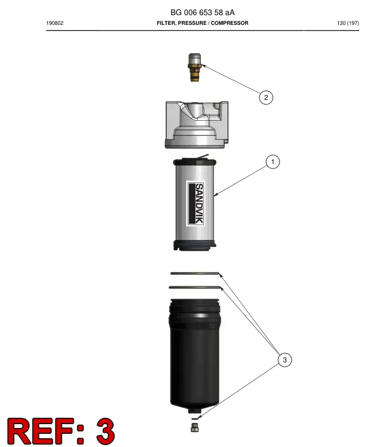 BG00925930a BG 009 259 30a Seal Kit - Sandvik Technical Drawing