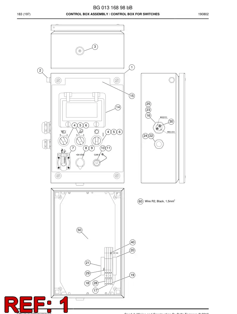 BG00926039d BG 009 260 39d Enclosure, Steel - Sandvik Technical Drawing