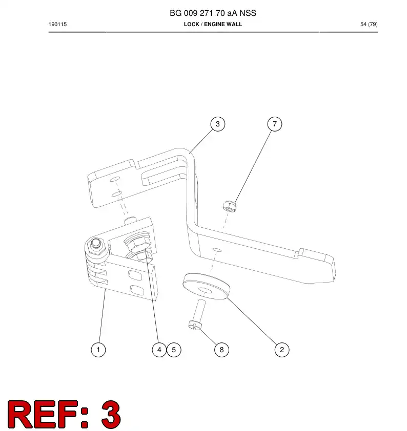 BG00927142a BG 009 271 42a Lock - Sandvik Technical Drawing