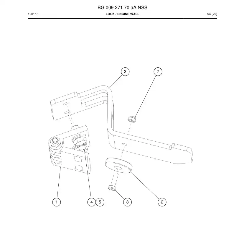 BG00927170a BG 009 271 70a Lock - Sandvik Technical Drawing