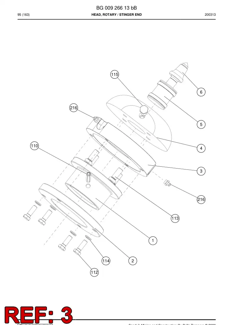 BG00928357b BG 009 283 57b Flange - Sandvik Technical Drawing