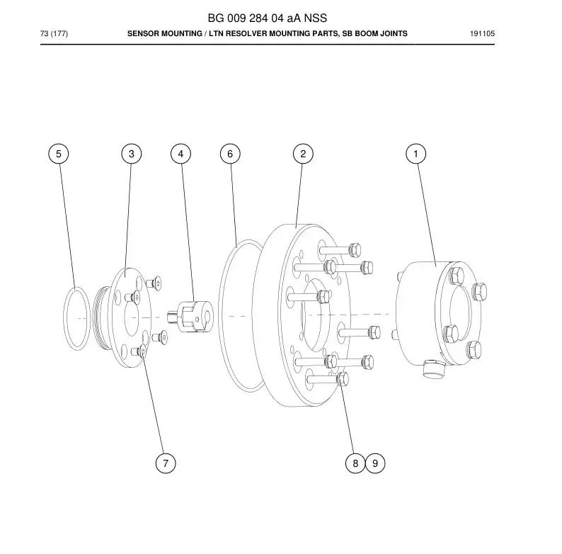 BG00928404a BG 009 284 04a Sensor Mounting - Sandvik Technical Drawing