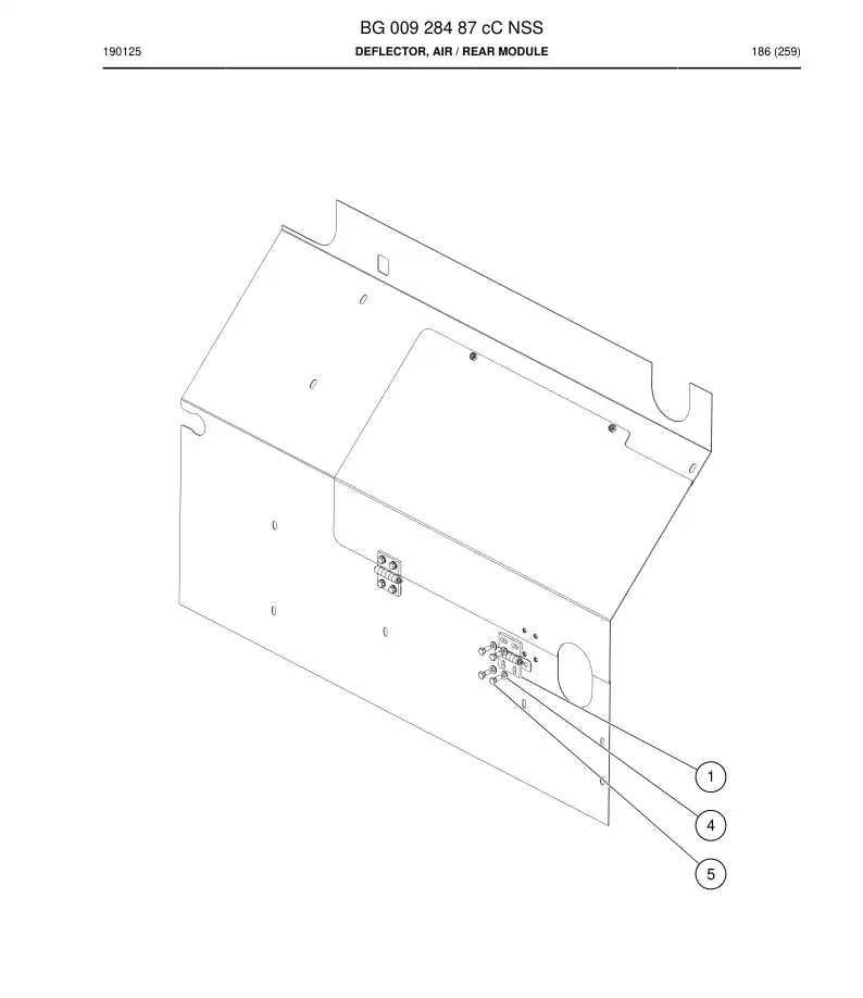 BG00928487c BG 009 284 87c Deflector, Air - Sandvik Technical Drawing