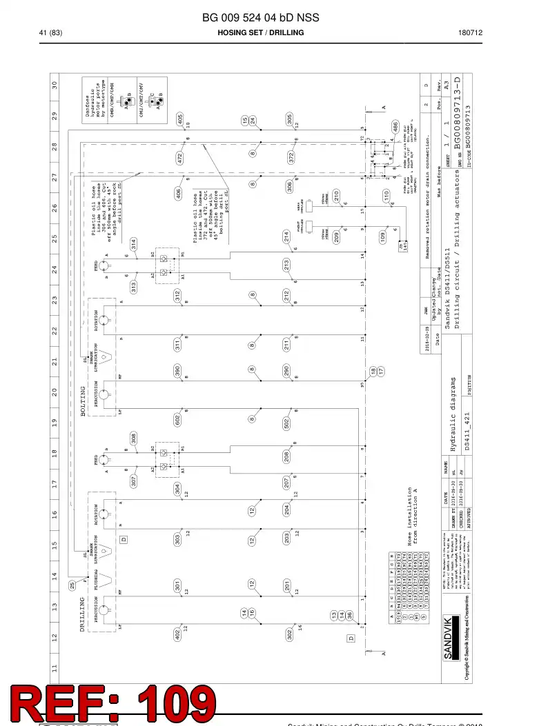 BG00928996b BG 009 289 96b Hose Assembly - Sandvik Technical Drawing