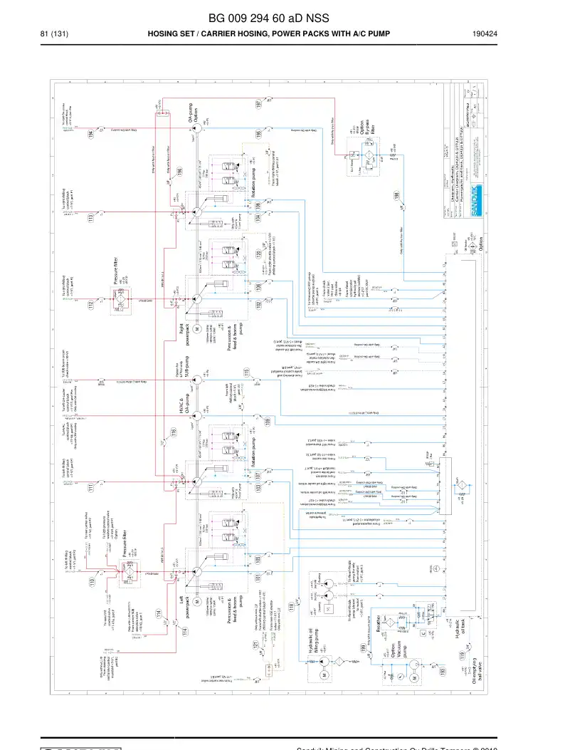 BG00929460a BG 009 294 60a Hosing Set - Sandvik Technical Drawing