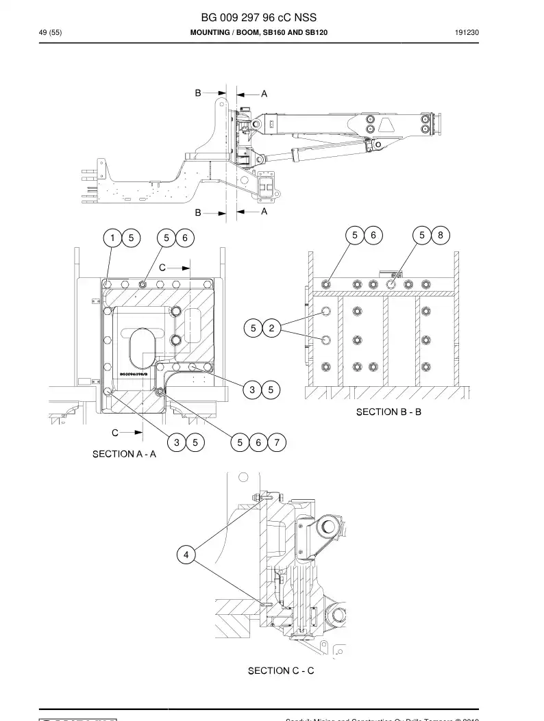 BG00929796c BG 009 297 96c Mounting - Sandvik Technical Drawing