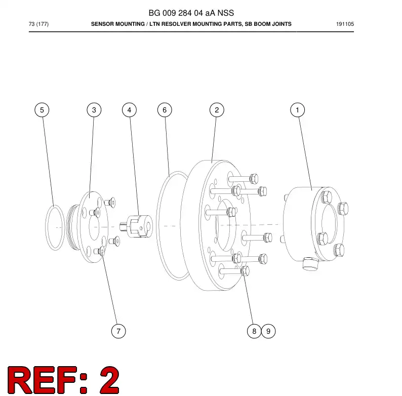 BG00929910b BG 009 299 10b Flange, Mounting - Sandvik Technical Drawing