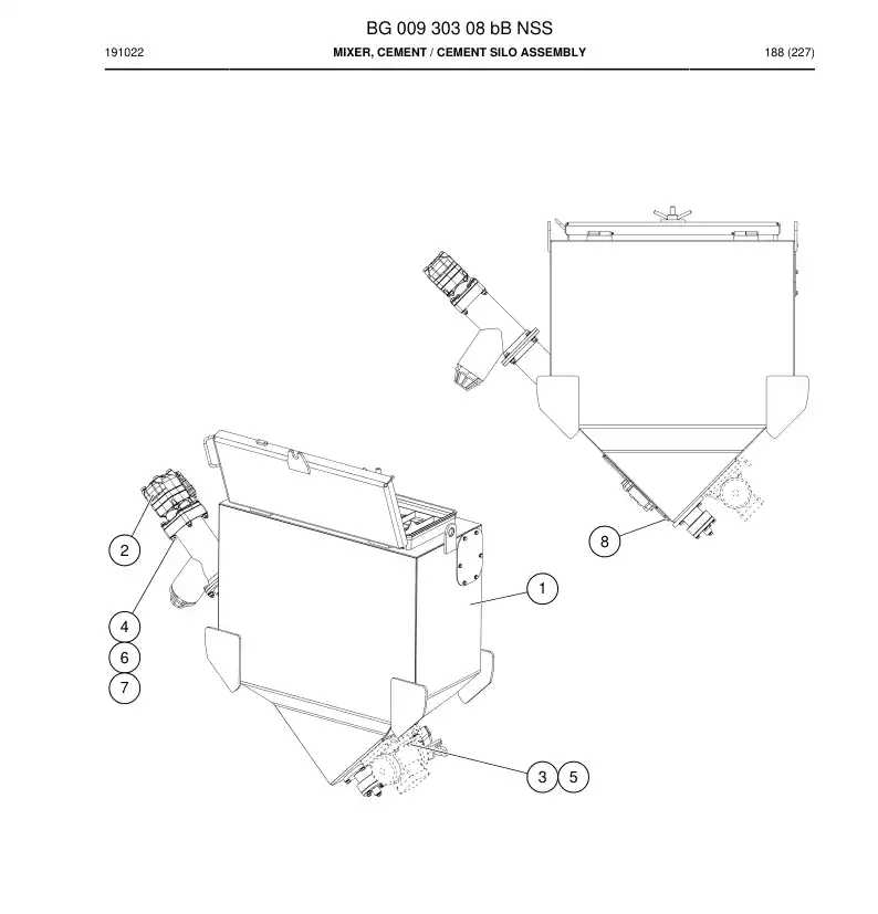 BG00930308b BG 009 303 08b Mixer, Cement - Sandvik Technical Drawing