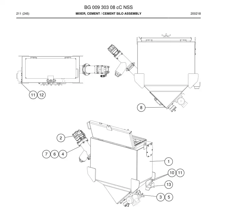 BG00930308c BG 009 303 08c Mixer, Cement - Sandvik Technical Drawing