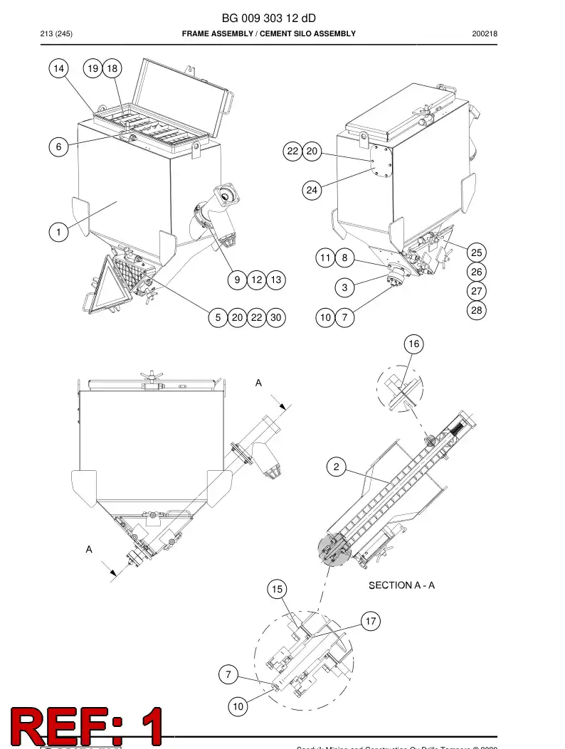 BG00930318b BG 009 303 18b Tank - Sandvik Technical Drawing
