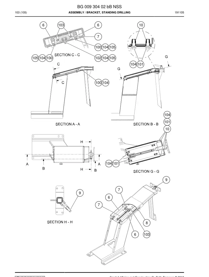BG00930402b BG 009 304 02b Assembly - Sandvik Technical Drawing