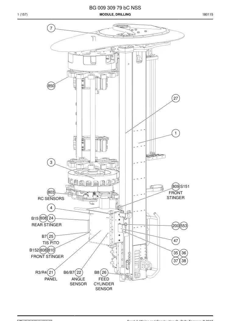 BG00930979b BG 009 309 79b Module, Drilling - Sandvik Technical Drawing