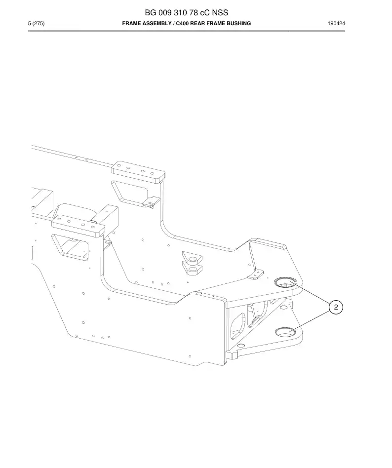 BG00931078c BG 009 310 78c Frame Assembly - Sandvik Technical Drawing
