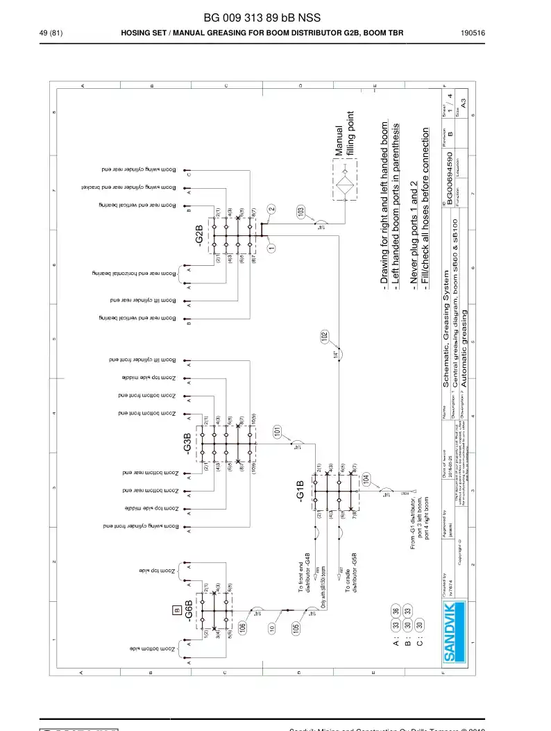 BG00931389b BG 009 313 89b Hosing Set - Sandvik Technical Drawing