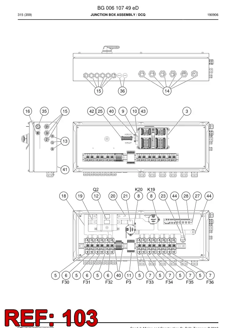 BG00933272a BG 009 332 72a Gland, Cable, Metallic - Sandvik Technical Drawing