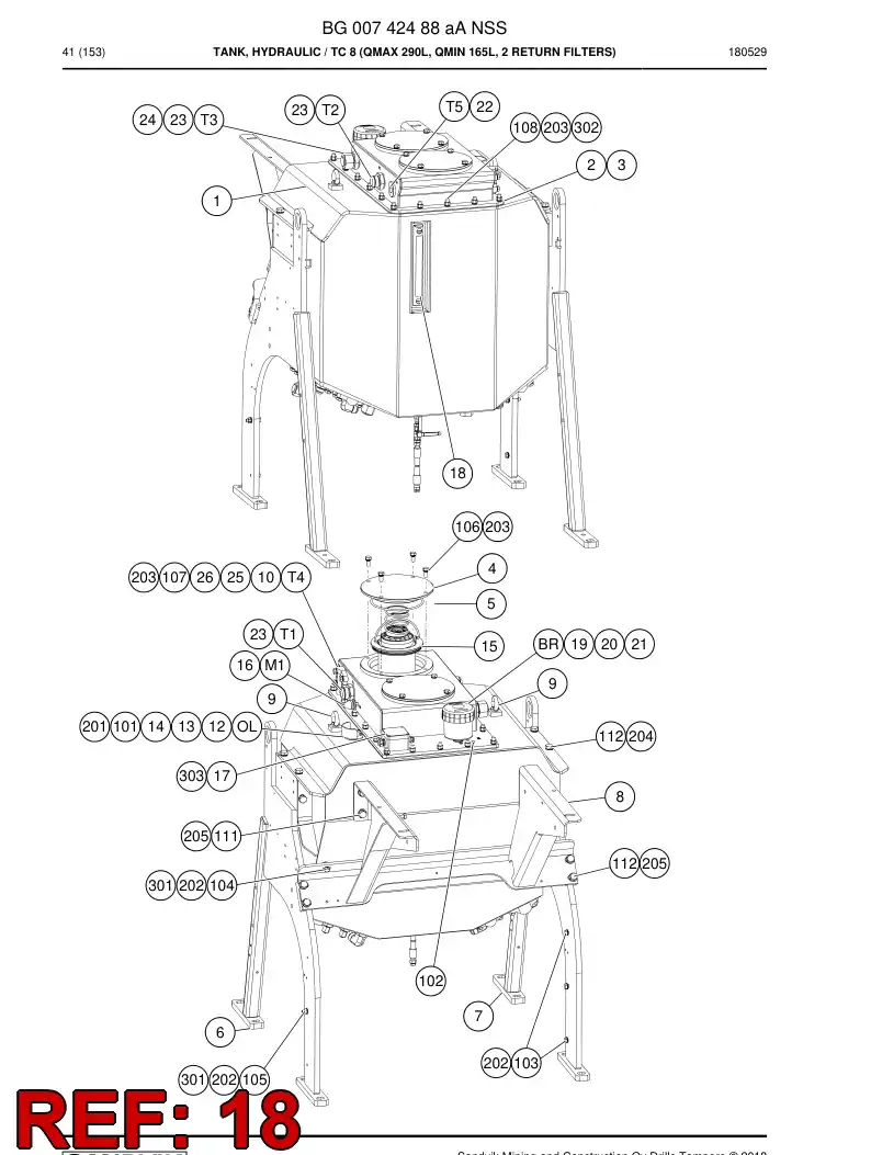 BG00934887a BG 009 348 87a Indicator, Oil Level - Sandvik Technical Drawing