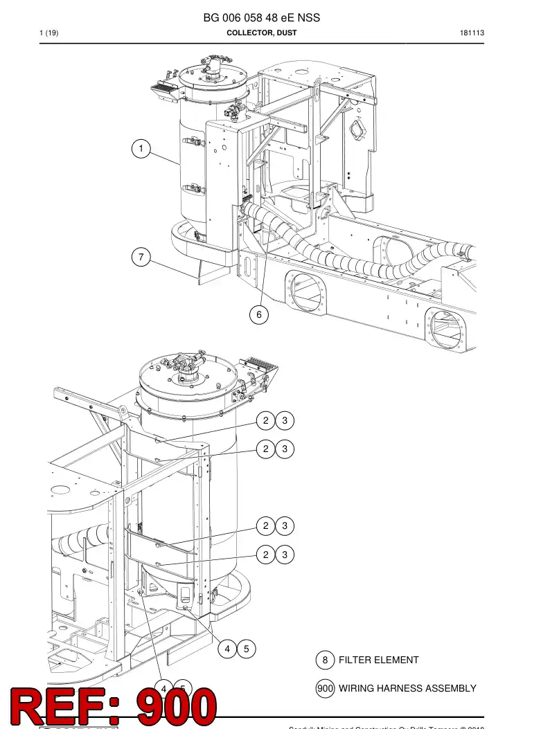 BG00934961a BG 009 349 61a Wiring Harness Assembly - Sandvik Technical Drawing