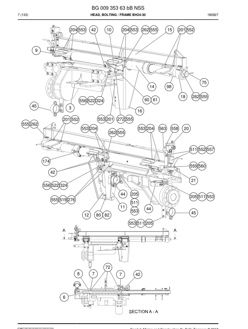 BG00935363b BG 009 353 63b Head, Bolting - Sandvik Technical Drawing