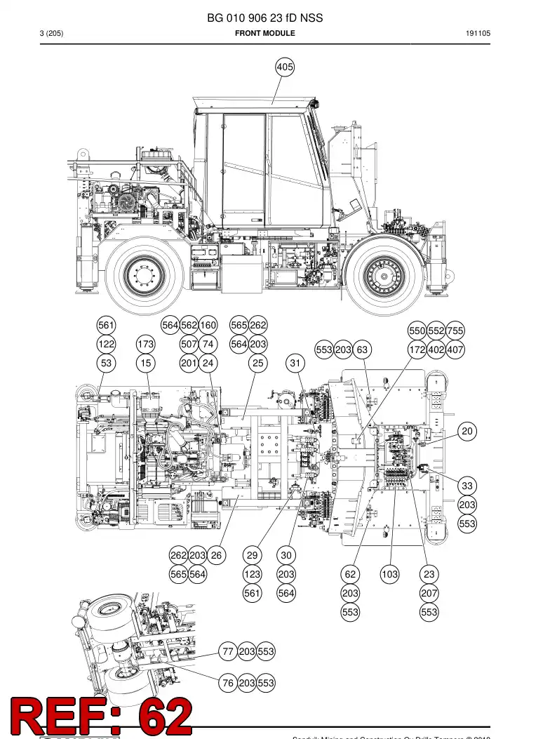 BG00935392a BG 009 353 92a Support, Hose - Sandvik Technical Drawing
