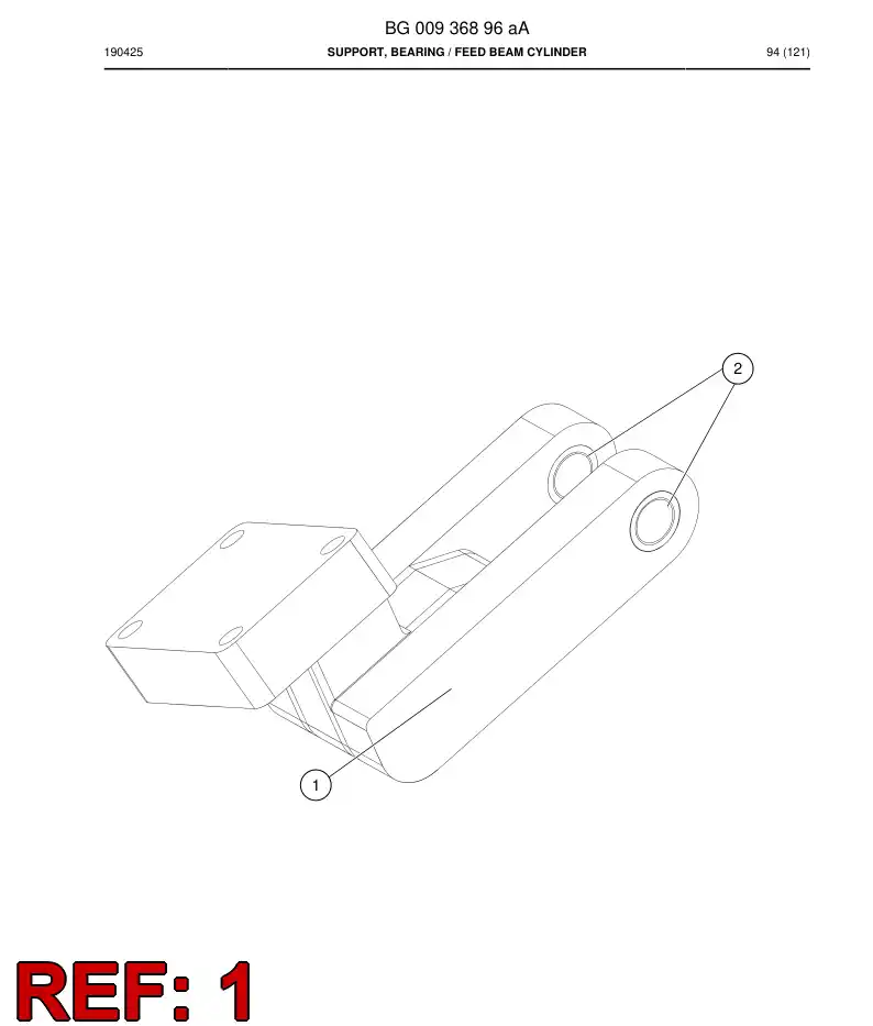 BG00935927a BG 009 359 27a Support, Bearing - Sandvik Technical Drawing