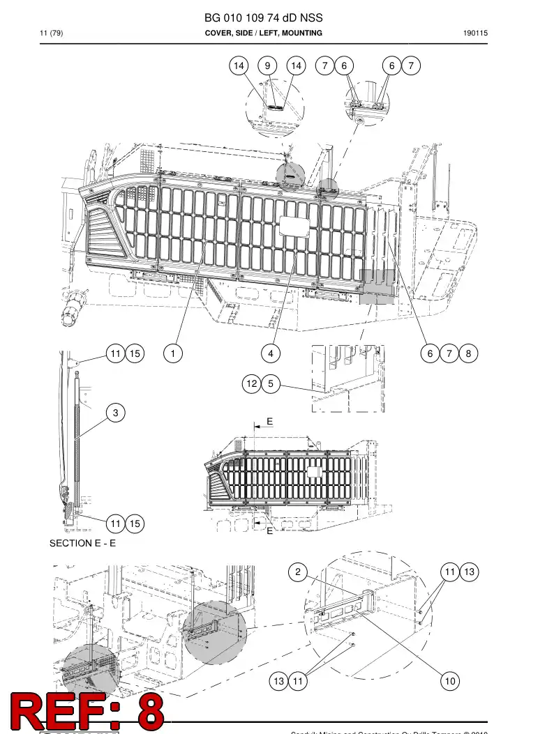 BG00936836b BG 009 368 36b Deflector, Air - Sandvik Technical Drawing