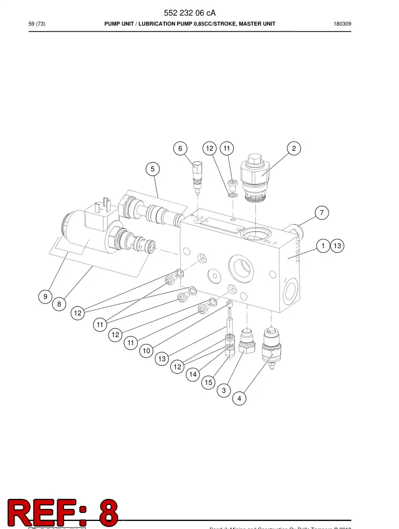 BG00937370a BG 009 373 70a VLVULA, DIRECTIONAL - Sandvik Technical Drawing