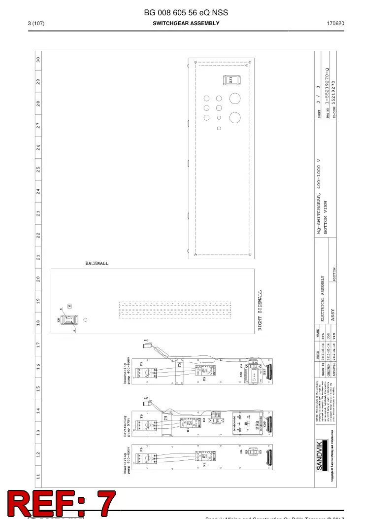 BG00937569a BG 009 375 69a Electric Components Assembly - Sandvik Technical Drawing