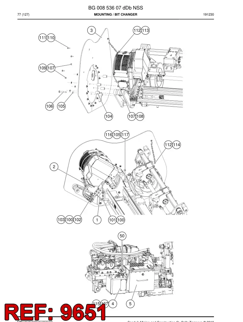 BG00938424e BG 009 384 24e Hosing Set - Sandvik Technical Drawing