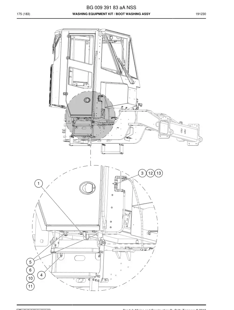 BG00939183a BG 009 391 83a Washing Equipment Kit - Sandvik Technical Drawing