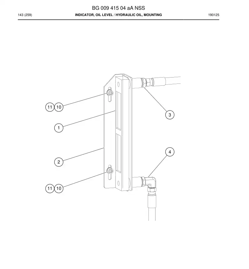 BG00941504a BG 009 415 04a Indicator, Oil Level - Sandvik Technical Drawing
