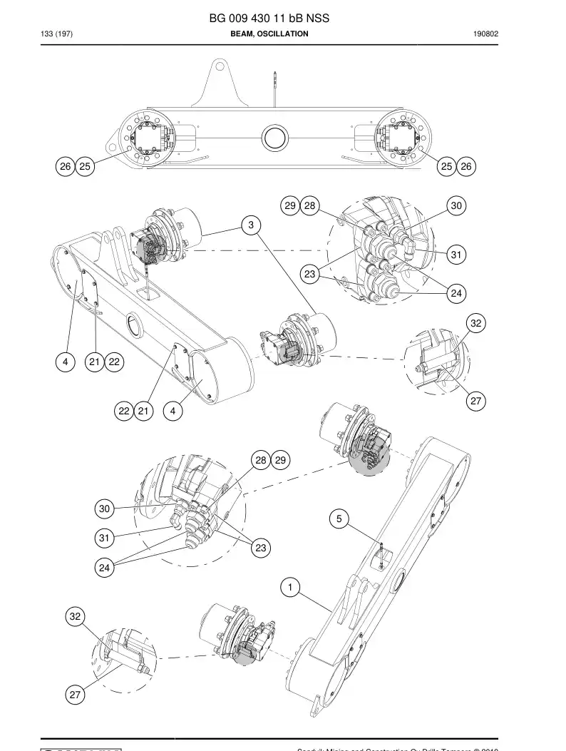 BG00943011b BG 009 430 11b Beam, Oscillation - Sandvik Technical Drawing