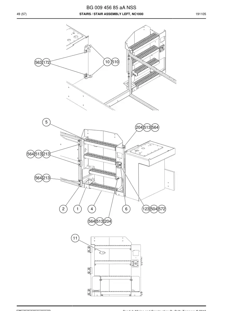 BG00945685a BG 009 456 85a Stairs - Sandvik Technical Drawing