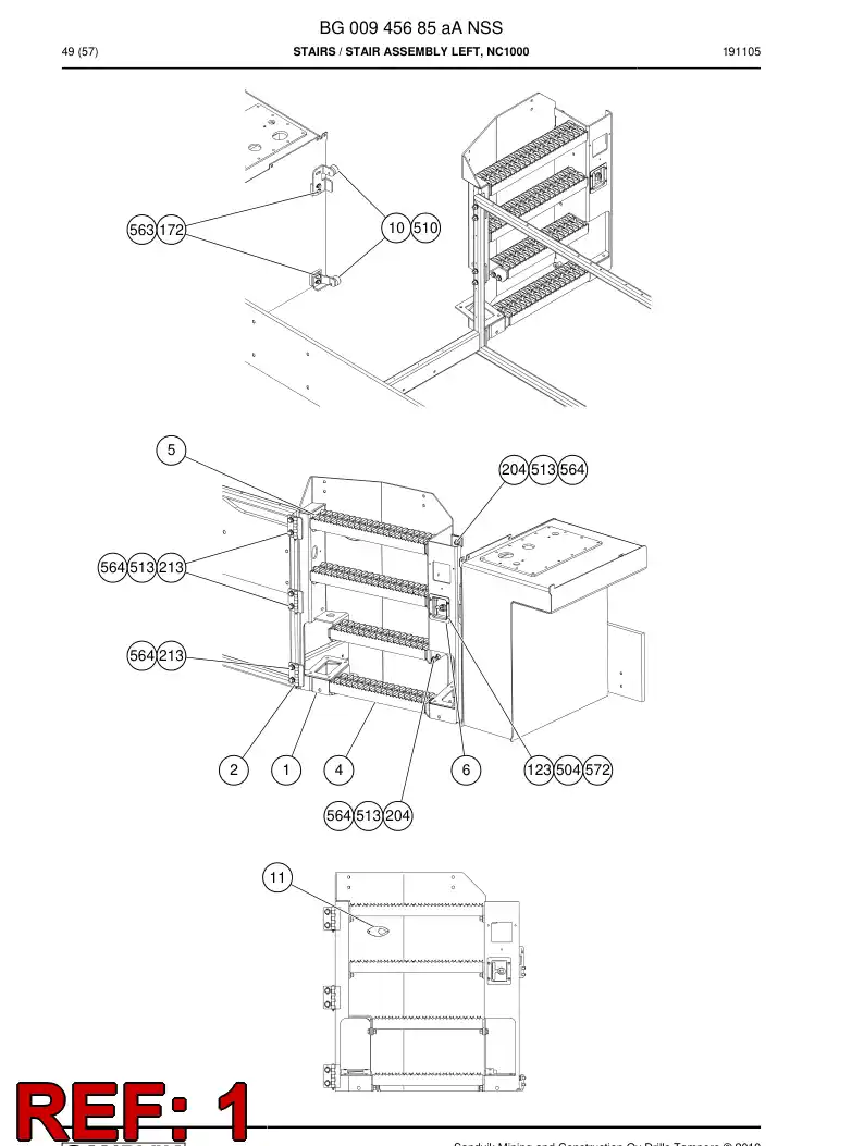 BG00945700a BG 009 457 00a Plate, Backing - Sandvik Technical Drawing