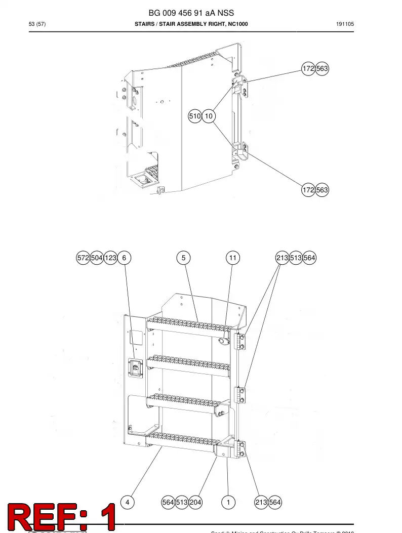 BG00945702a BG 009 457 02a Plate, Backing - Sandvik Technical Drawing