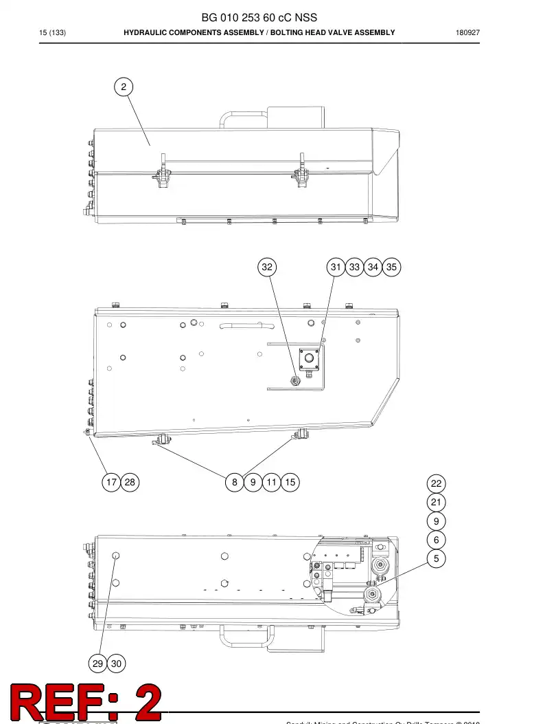 BG00945888c BG 009 458 88c Cover Assembly - Sandvik Technical Drawing