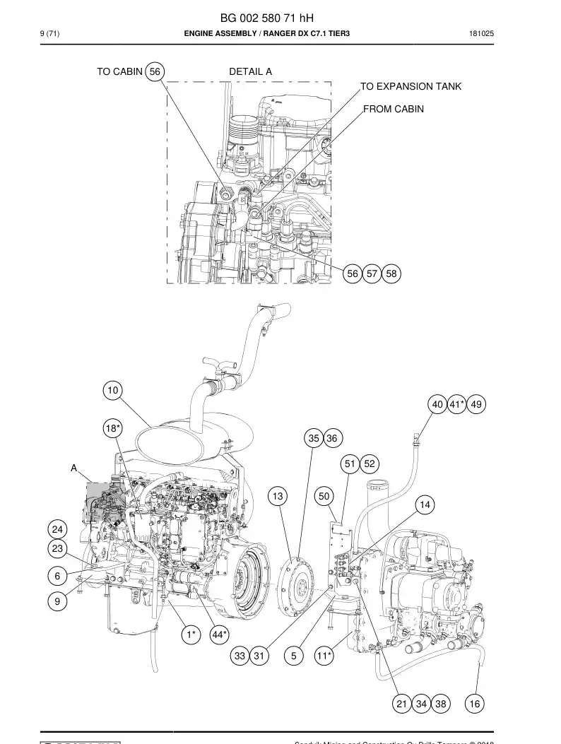 BG00947055a BG 009 470 55a Starter - Sandvik Technical Drawing