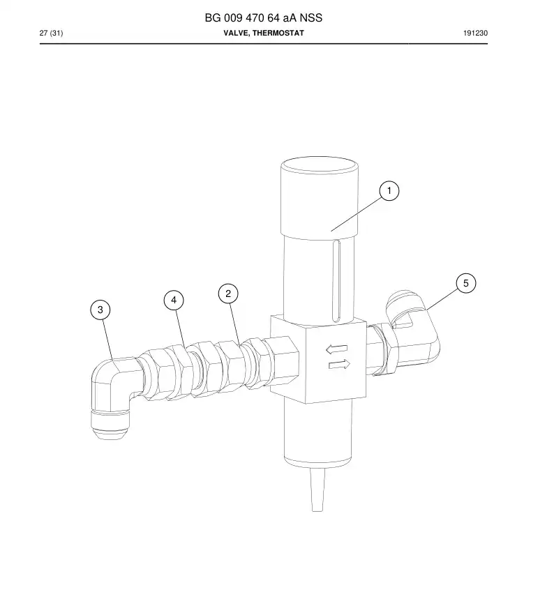 BG00947064a BG 009 470 64a Valve, Thermostat - Sandvik Technical Drawing