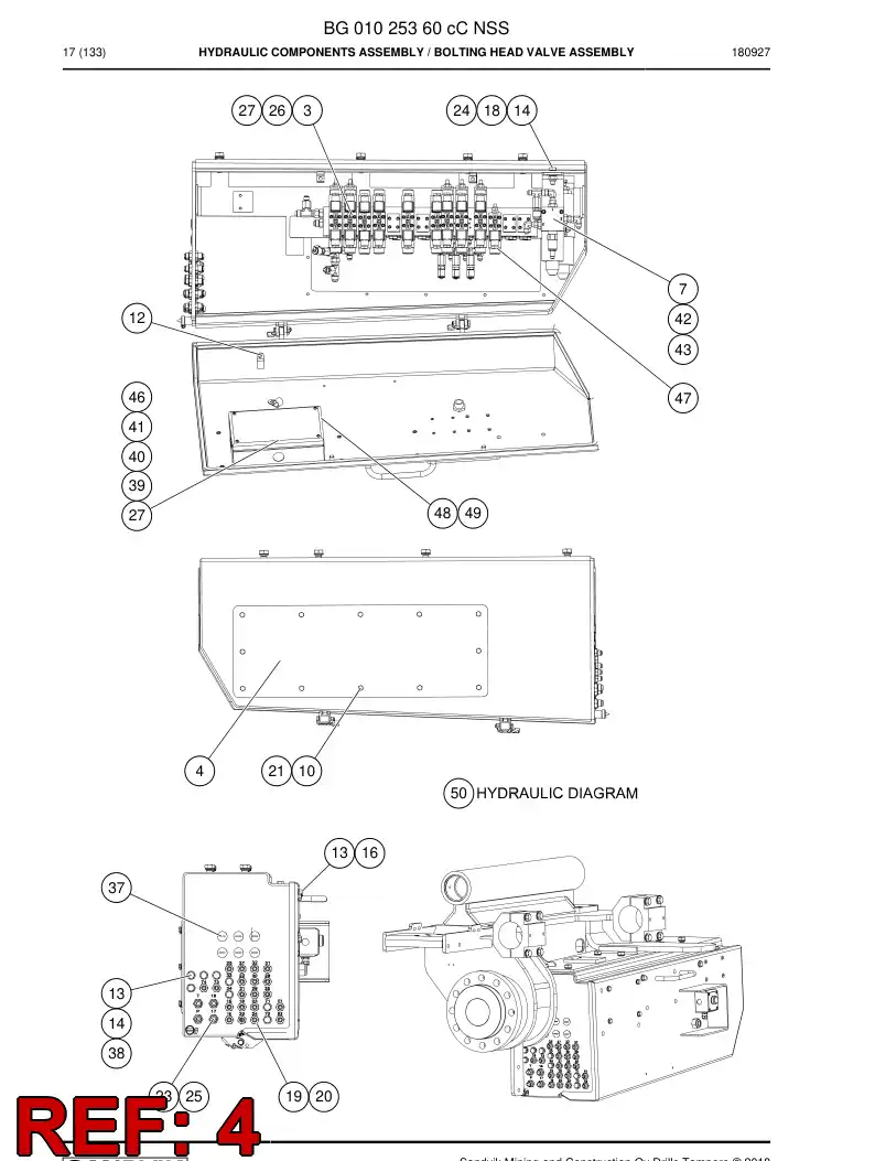 BG00949560a BG 009 495 60a Plate, Inspection - Sandvik Technical Drawing
