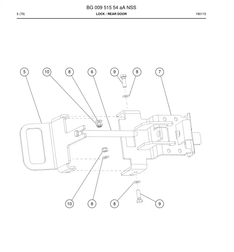 BG00951554a BG 009 515 54a Lock - Sandvik Technical Drawing