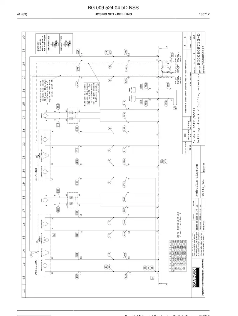BG00952404b BG 009 524 04b Hosing Set - Sandvik Technical Drawing